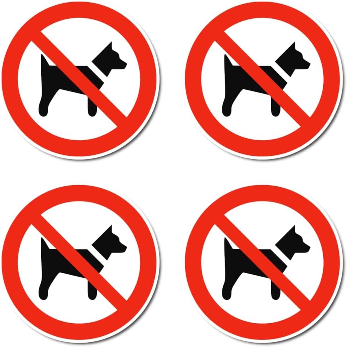 verboden, verbodsborden: P021 - DIN EN ISO 7010 / ASR A1.3 - sticker: Ø 7,5 cm, 4 stuks