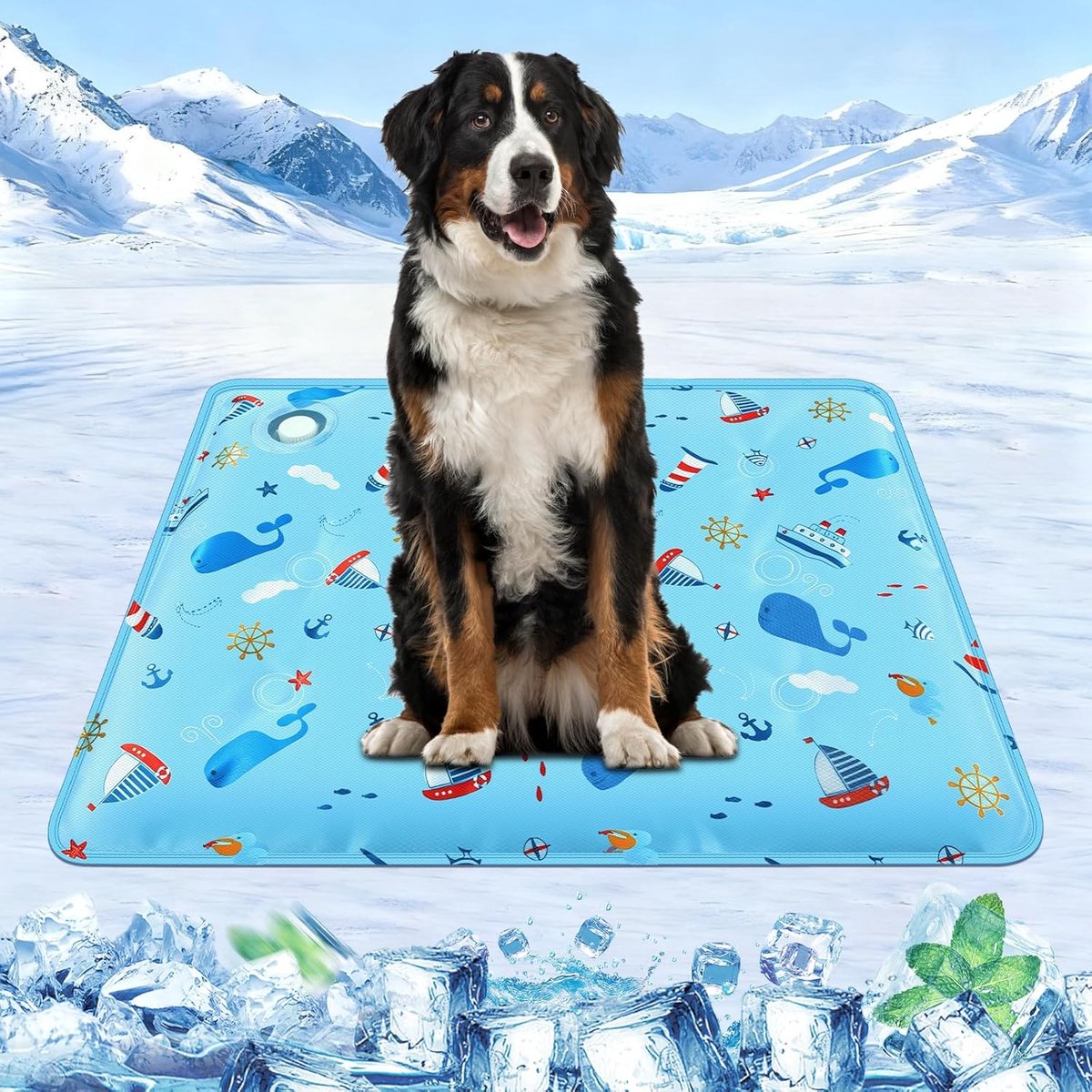 Koelmat voor honden en katten, zelfkoelende hondenkoelmat, zelfkoelende deken voor hond en kat, met niet-giftige gel, koelkussen, hondenmat, voor honden, zelfkoelende huisdiermat(60x90cm)
