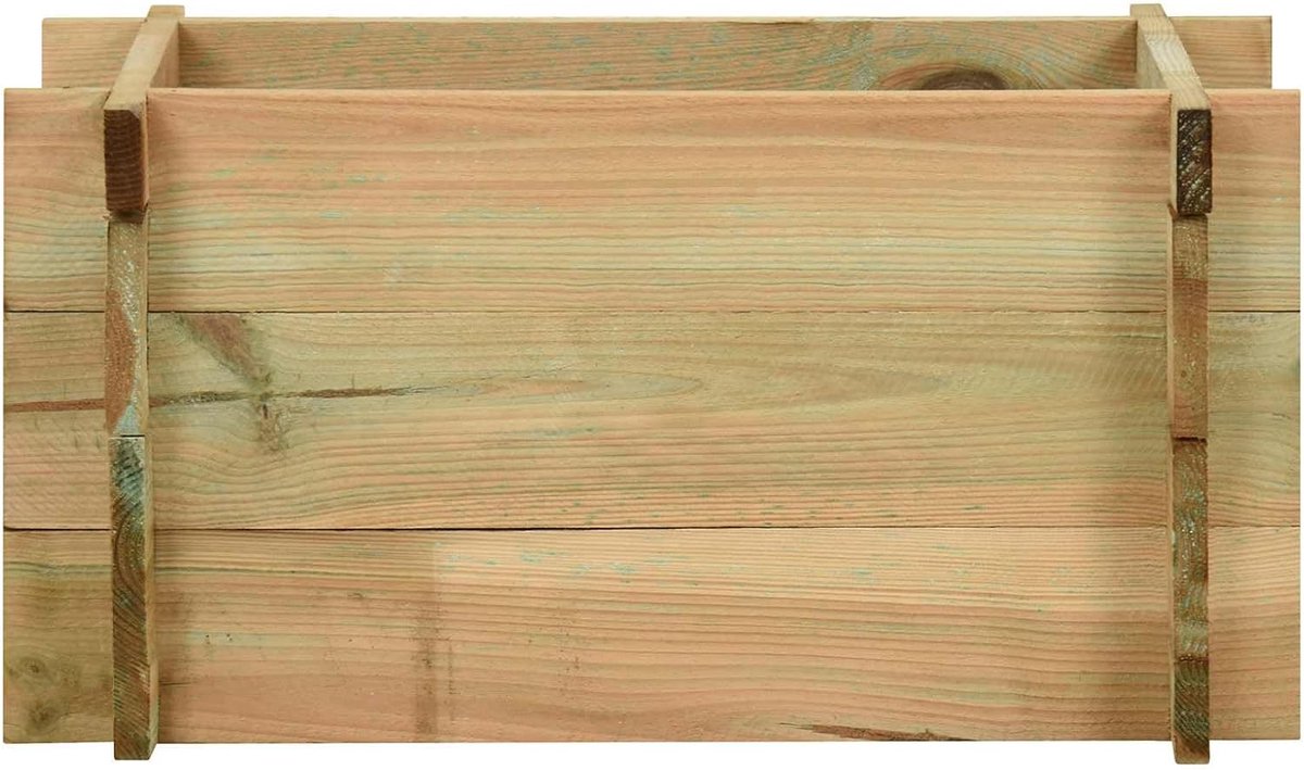 Verhoogd bloembed van grenenhout, voor groenten, 80 x 80 x 32 cm, groen