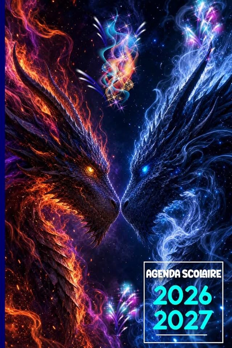 Scolaire Dragon 2026-2027: Planificateur Journalier 1 Page par Jour pour Garçons et Filles: Primaire,Collège, Lycée .