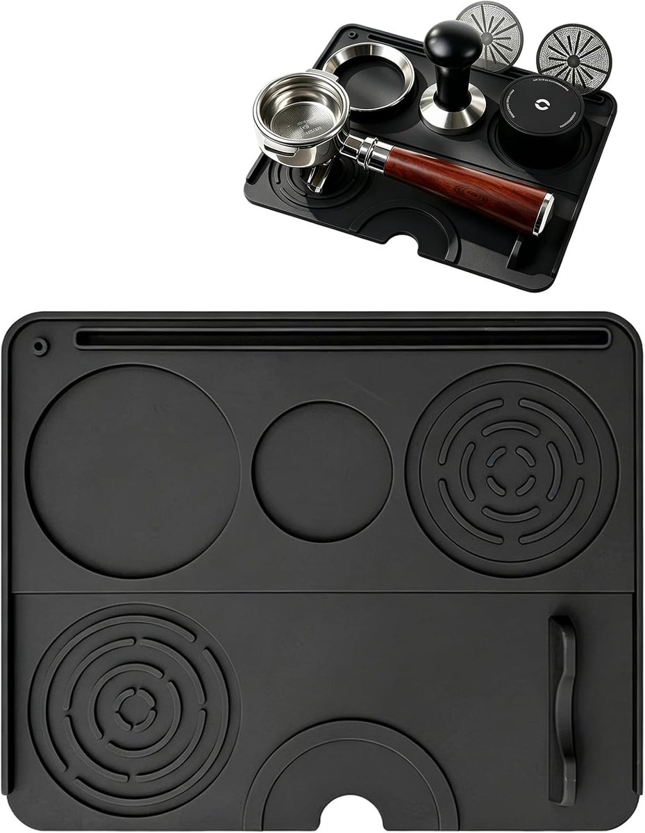 Tamper Mat, siliconen koffiemat, antislip, espressopers, barista-accessoires voor koffiezetapparaat, café, zwart
