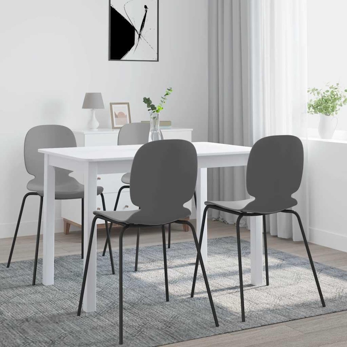 Rubberwood Stijlvolle lijnen Stijlvol model 114x71x75 cm wit