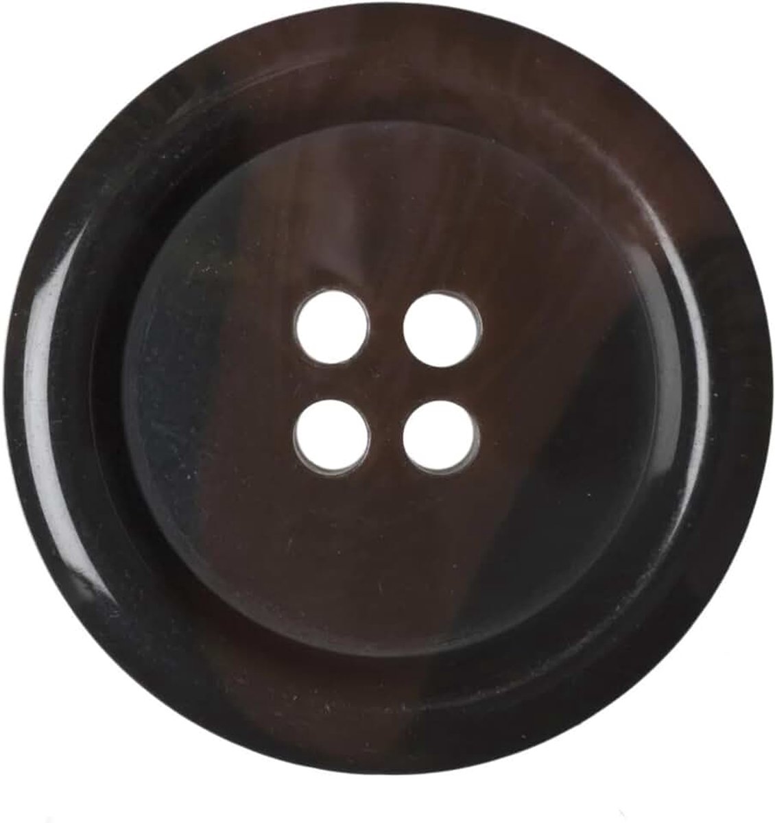 6-pack bruin 20mm ronde kunsthoorn kunststof knopen met 4 gaten – Ideaal voor jassen, vesten, cardigans (32L)