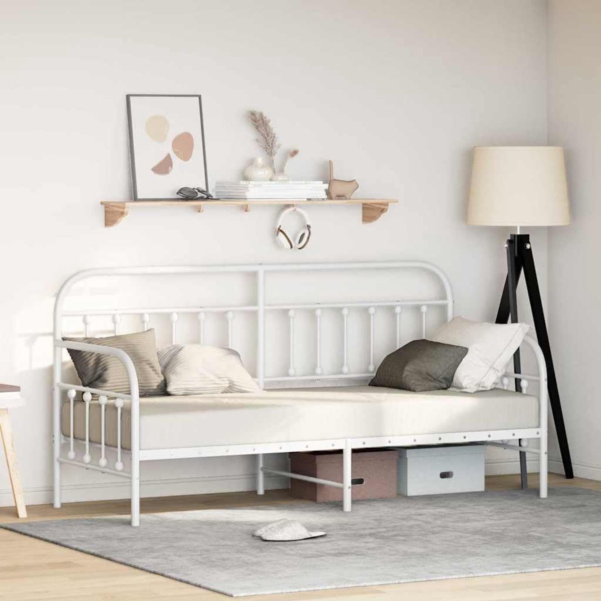 Staal matte finish dagbedframe wit 80x200 cm