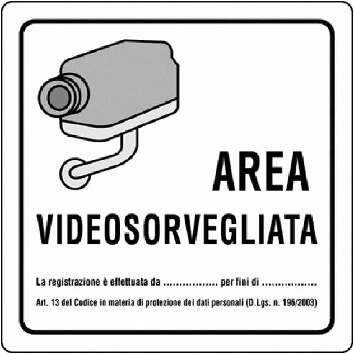 'Area bewaakte ' van aluminium.