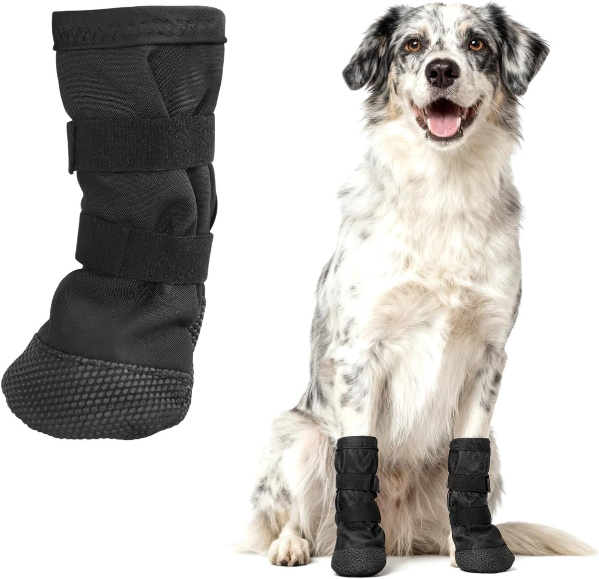 Pootbescherming voor honden, antislip hondenschoenen bij verwondingen, maat S, schoenen voor honden, zwart, verstelbare hondenlaarzen, voor huisdieren, herstel van letsel