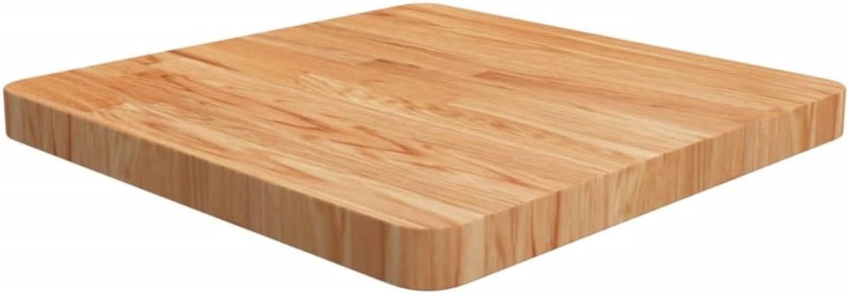 Eiken tafelblad, vierkant, 50 x 50 x 4 cm, behandeld, middenbruin gelakt voor eetkamer, salontafel, bijzettafel, bureau, meubelblad