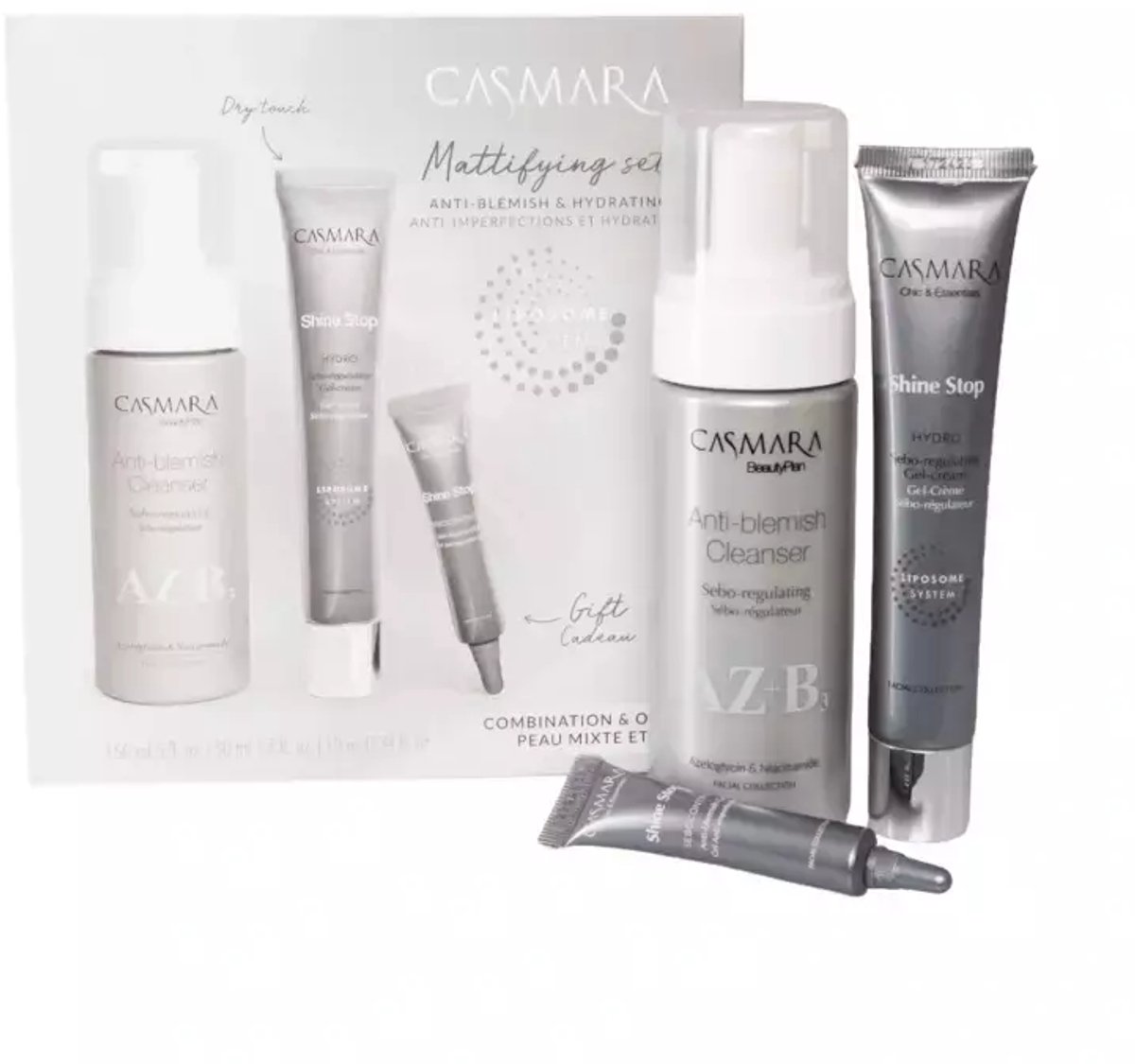 CASMARA Shine Stop Mattifying Set / Sebum and Shine Regulerende Verzorgingsset 3 St