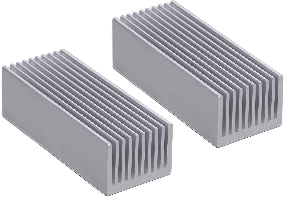 2 Stuks Koelvinnen Aluminium Warmteafvoer Koeler Radiator voor CPU Power Board 100x40x30mm(Without adhesive)