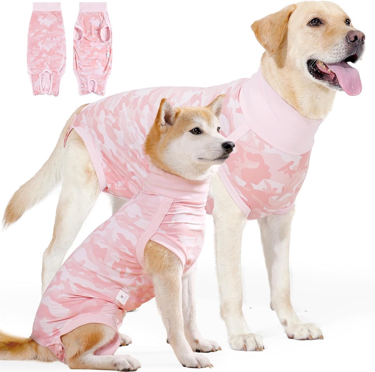 Herstelpak voor Honden, Chirurgische Onesie voor Teefjes/Reuen, Hondenbodysuits na Operatie, Anti-Likken, Onzijdig Herstelshirt voor Honden, Alternatieve E-halsband en Kegel (Roze, XS)