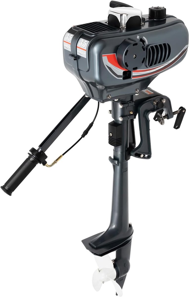 Buitenboordmotor, 2/4-takt, 3,5-7 pk, buitenboordmotor, benzinemotor, aangedreven bootmotoren voor boten met een gewicht van 100-200 kg