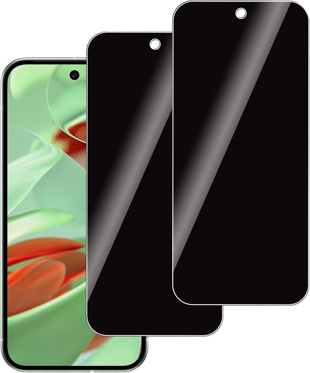 2 stuks, Privacy Glass Screen Protector Compatibel met Google Pixel 9, Bubble-, Krasbestendig, 9H Hardheid Anti-Spy Gehard Glazen Screen Protector voor Google Pixel 9