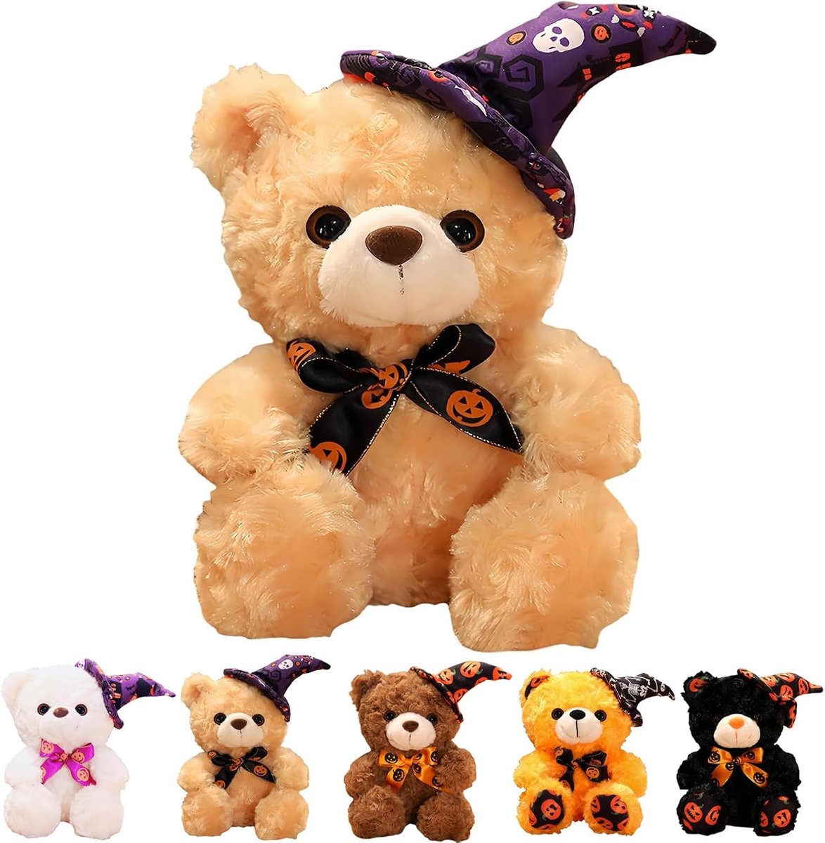 Yayafunfun Halloween teddybeer met pompoen pluche dier (Halloween-kaki)