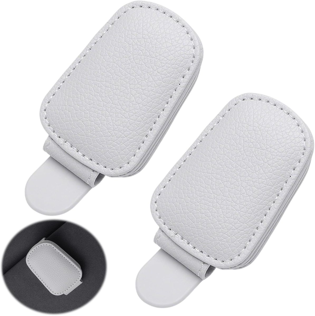2 stuks autovizier, magneethouder voor brillen, zonnebrilhouder voor autovizier, brillenhouder voor auto, clip, ticket card clip, auto universeel