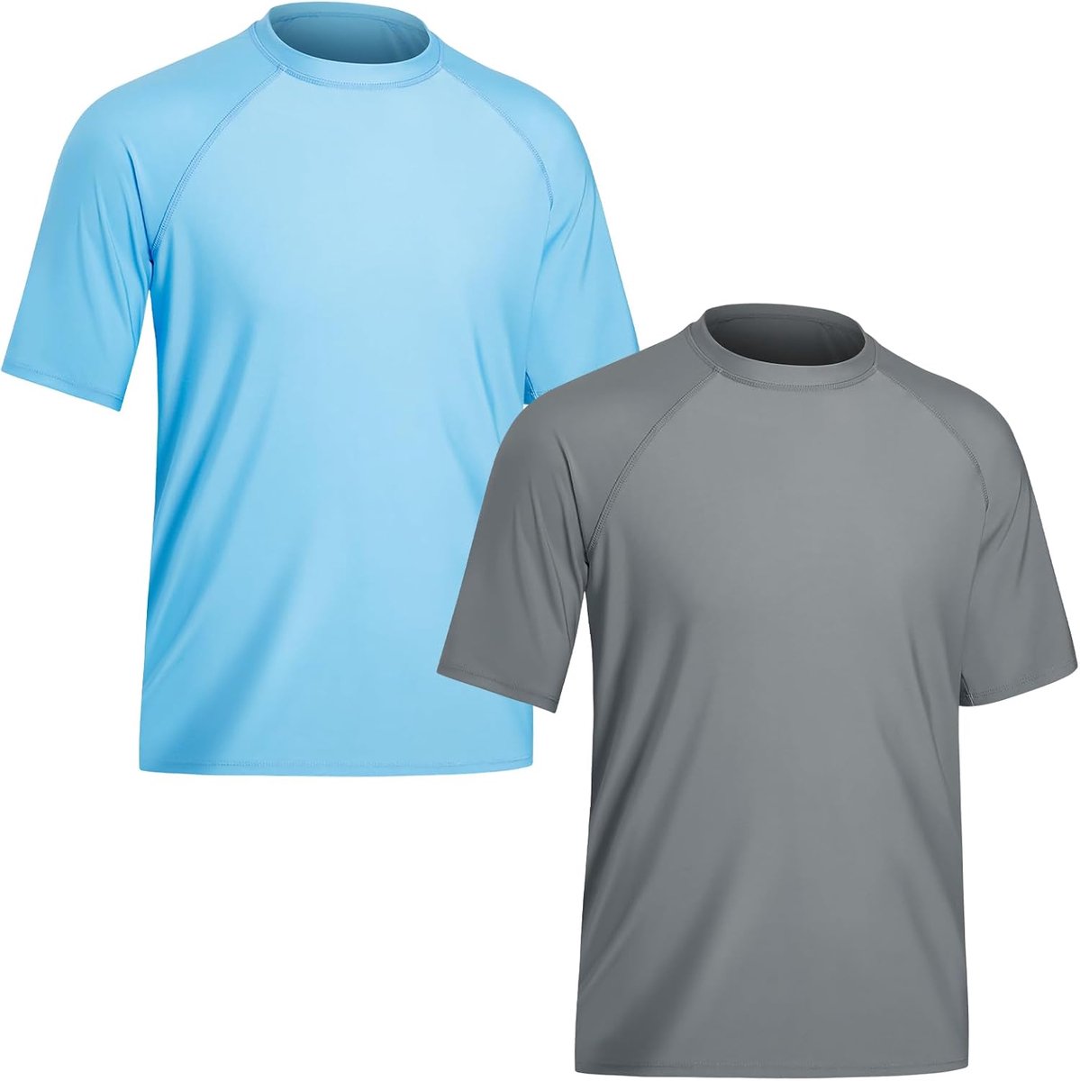 2-Delig Heren Zwemshirt UV Shirt met Korte Mouwen UPF 50+ Zwemkleding Sneldrogende Zwem Tops Badmode Rash Guard Shirts