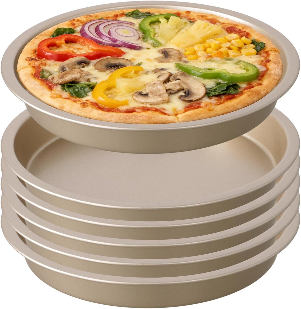 Dailygoods- Pizza Bakplaat Diep - 6 Inch - Ronde Bakpan - Duurzaam Koolstofstaal - Antiaanbaklaag - Stabiele Onderkant - Gemakkelijk Opbergen - Pizzap
