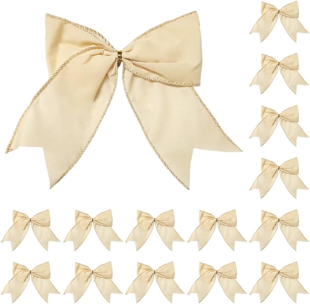 Dailygoods- Kerststrikken 15 stuks - Fluwelen Strikken 15 cm - Kerstboomversiering - Cadeauverpakking - Kerstknutsels - Flexibel Draad - Kerstdecorati