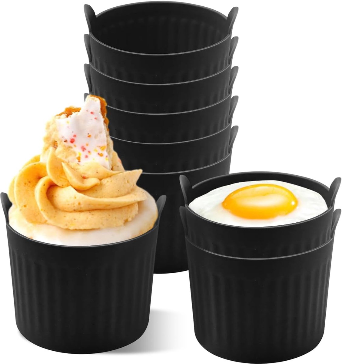 Dailygoods- Muffinvormpjes 8 stuks - Siliconen - Hittebestendig - Multifunctioneel - Ruimtebesparend - Gezond koken - Bakvormpjes