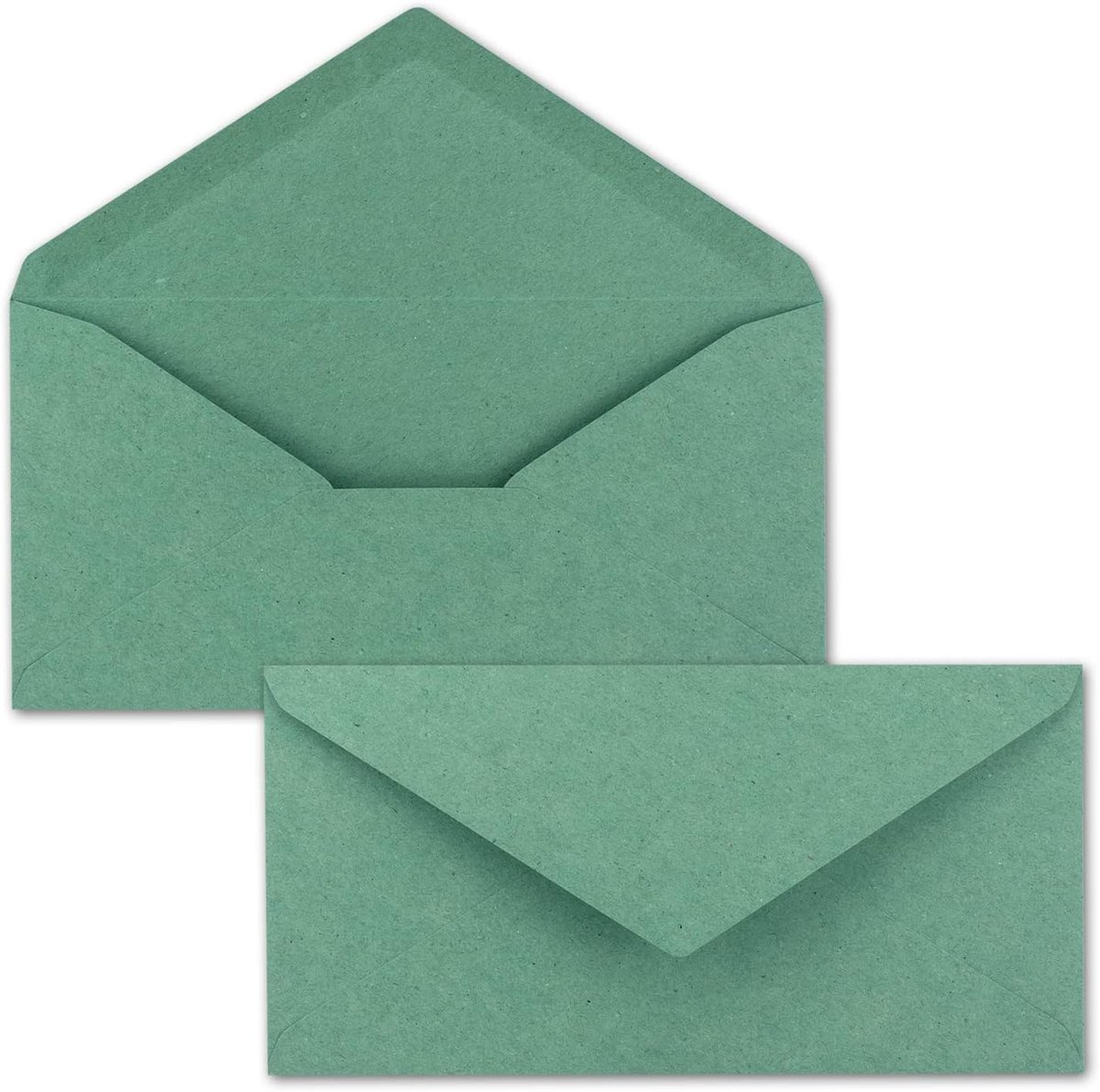 25 x kraftpapier, DIN lang, eucalyptusgroen, nat plakrand, 11 x 22 cm, enveloppen van gerecycled papier, vintage enveloppen van NEUSER PAPIER