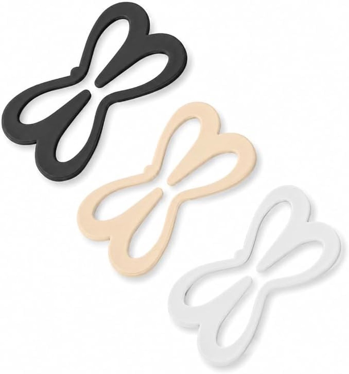 Clips, 3 stuks, Zwart Wit Beige