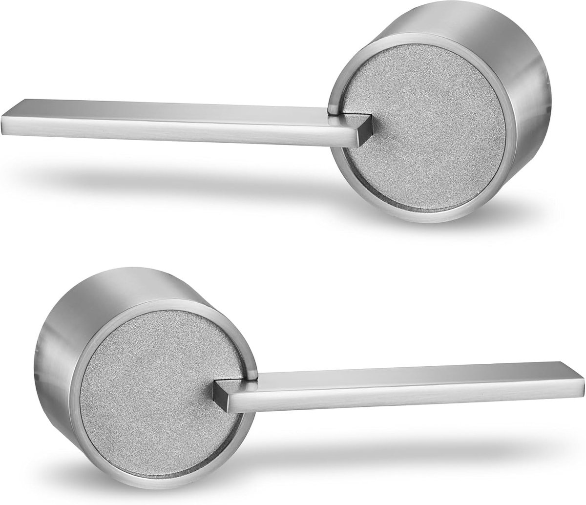 Modisch Zero Gravity Urban Series Dummy deurklink, 2 stuks, niet-draaiende, enkelzijdige trekhendelset [voor kast- of Franse deuren], heavy duty - satijnen nikkelafwerking