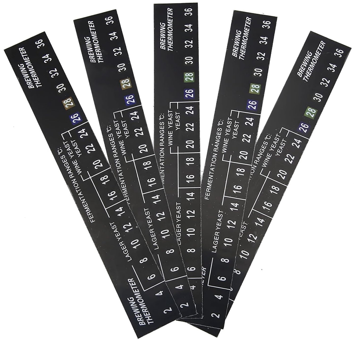 LCD-thermometers voor Biergisting - Multicolor - Geen - Zelfklevende Thermometerstickers - Voor Hobbybrouwers