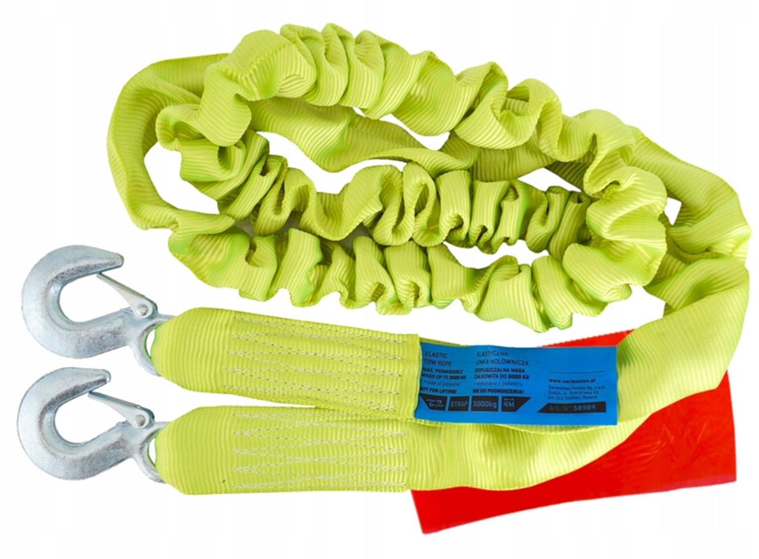 Carmotion 3000kg 4m Elastische Sleepkabel met Haken