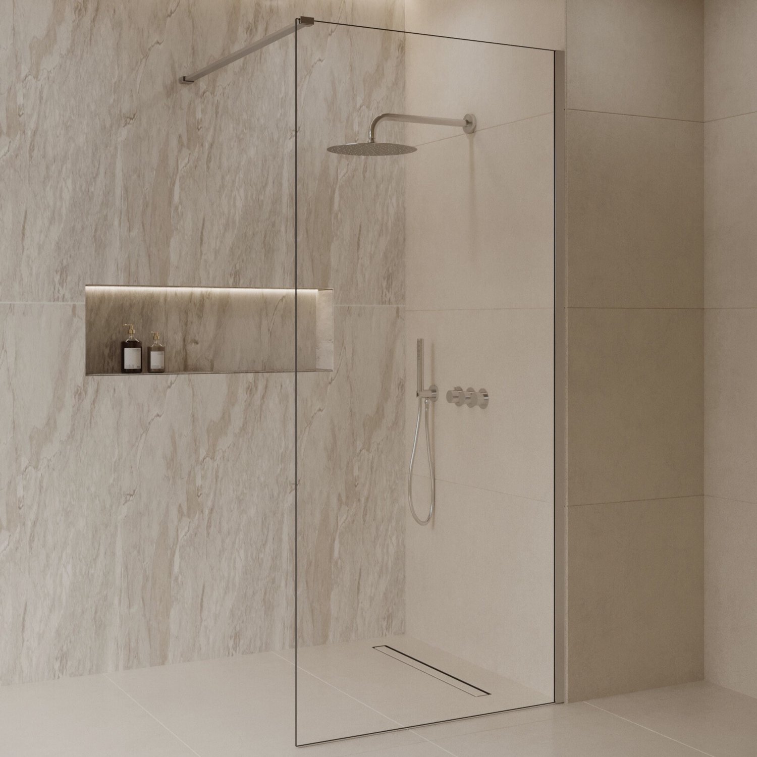 Sanitado Dalis Inloopdouche Helder Glas RVS Profielen 60x200 cm
