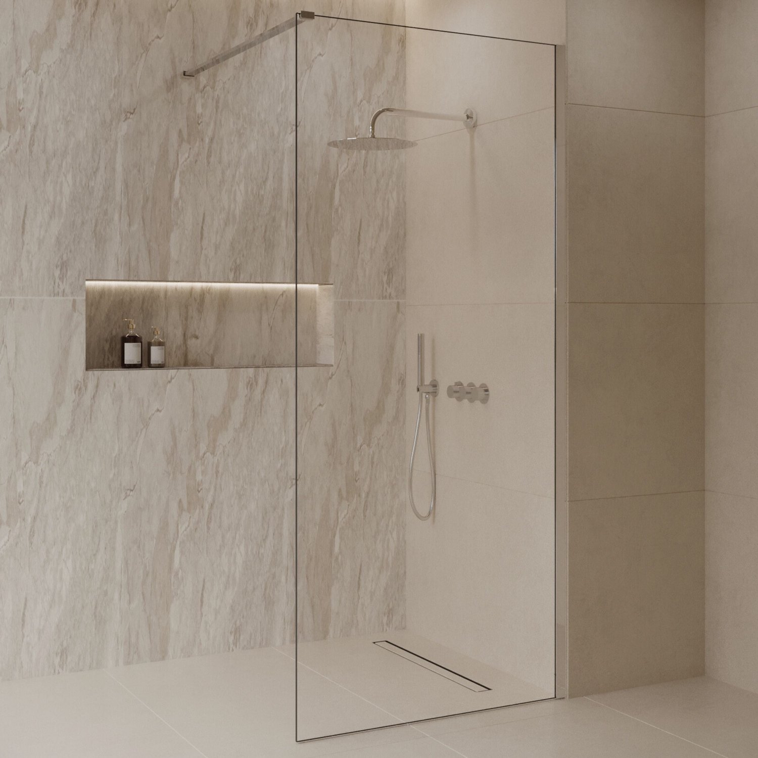 Sanitado Dalis Inloopdouche Helder Glas Chrome Profielen 140x200 cm