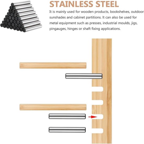 Set van 40 Ondersteuningspennen, Metalen Pennen met Stalen Cilinder voor Vloeren, Planken en Meubels — afbeelding 4