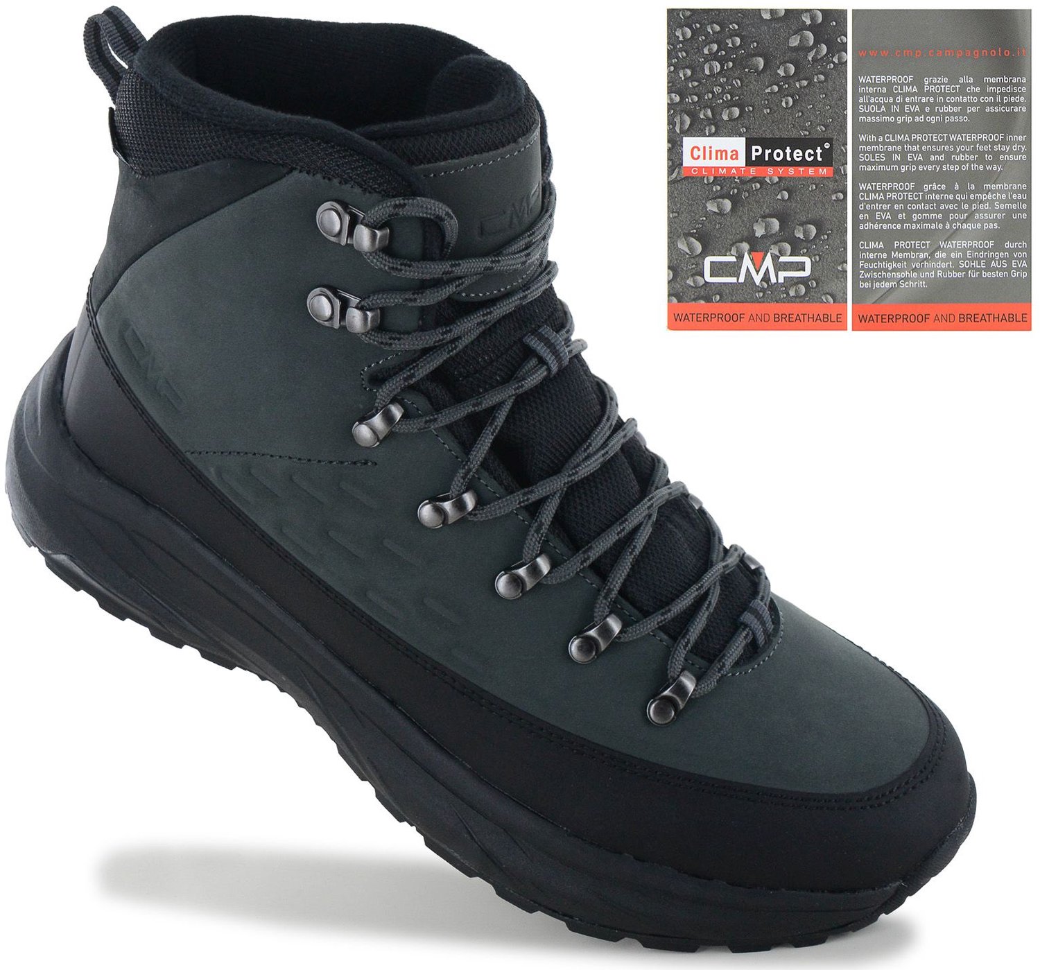 CMP Dypsie Mid WP Waterproof Heren Wandelschoenen Trekking Laarzen 3Q83257-13UU Grijs