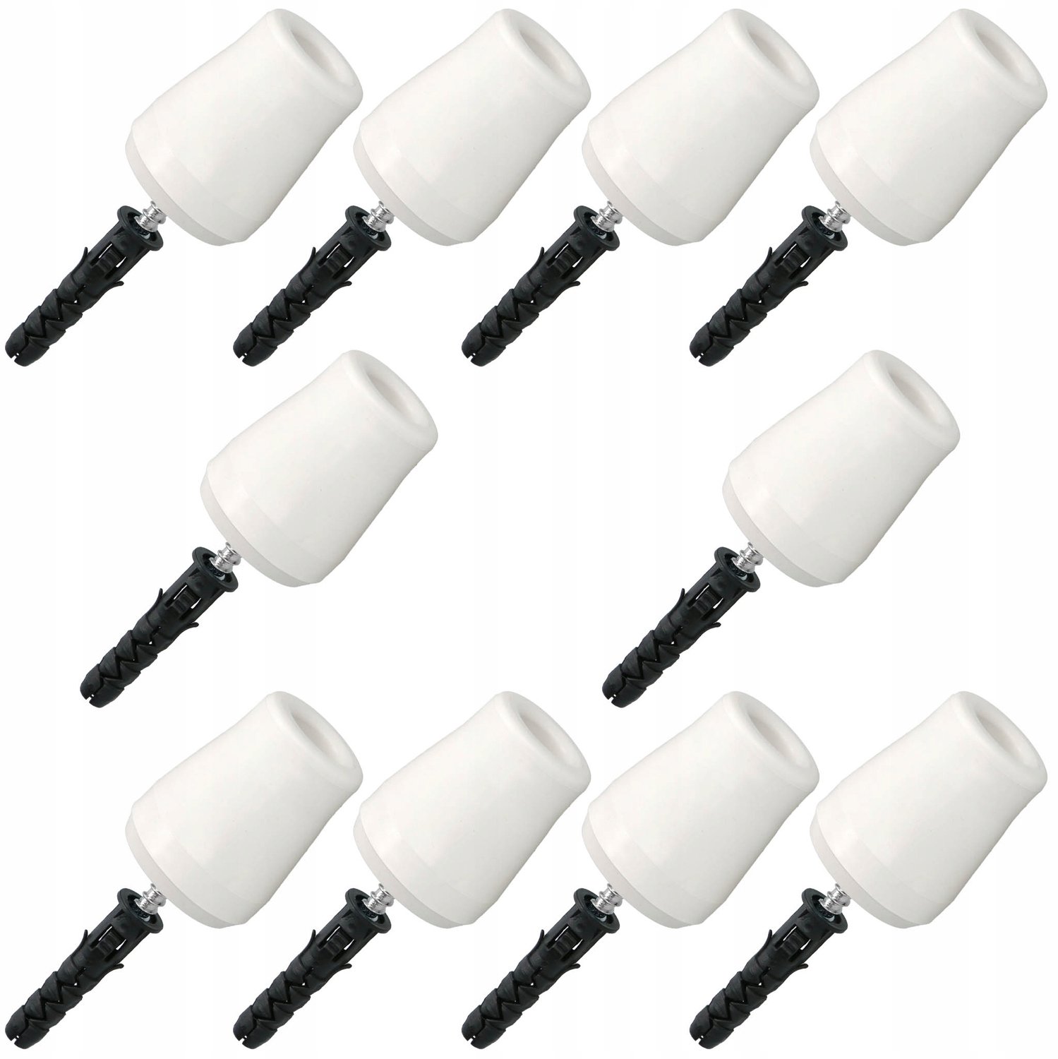10x Deurstoppers Wit Rubber Groot 62mm - Bescherming voor Muren & Deuren