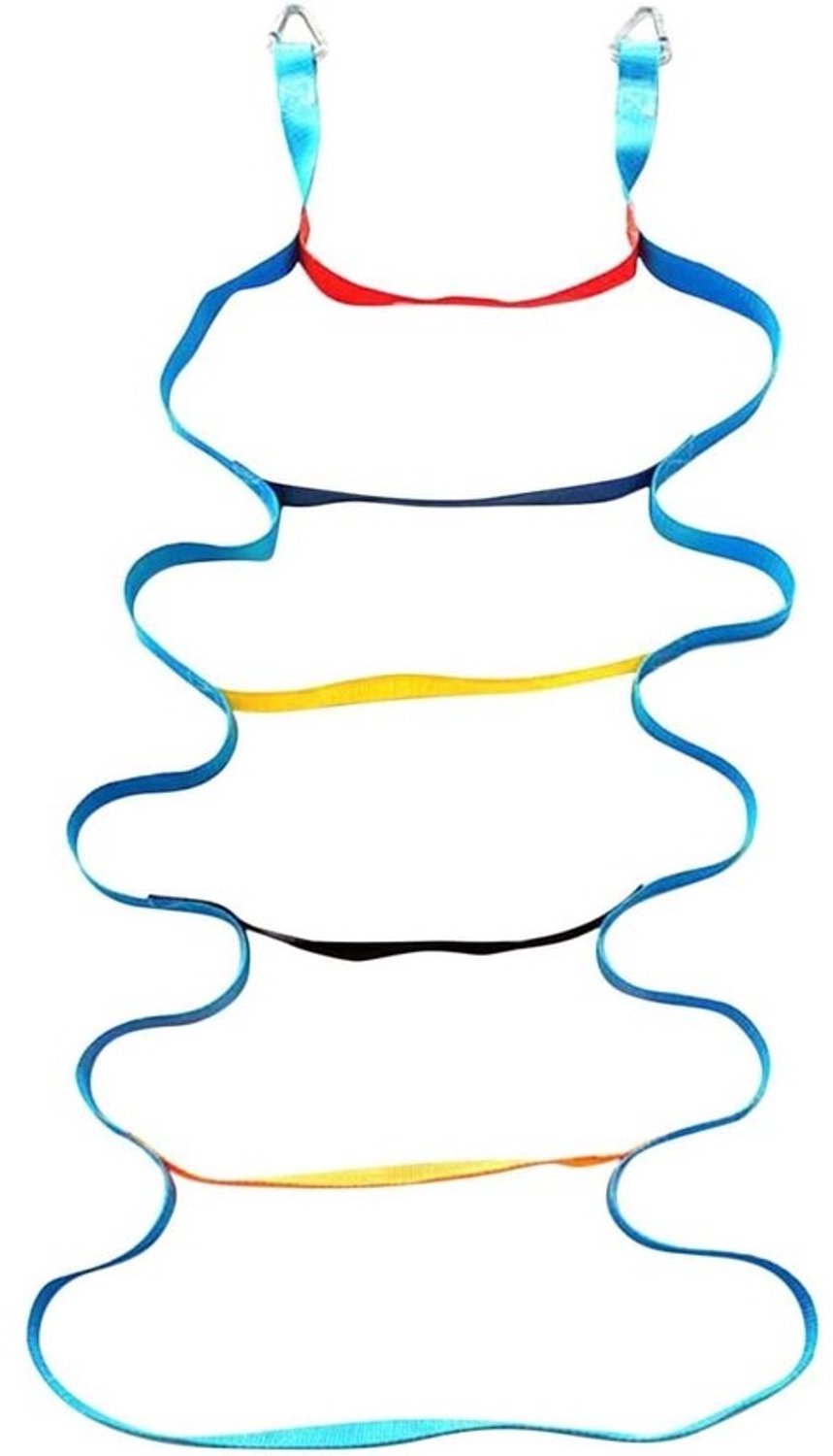 Touwladder voor Kinderen - Klimladder Speelgoed - Buiten Spelen - 500 kg Draagvermogen - 2 meter hoog - Kleurrijk