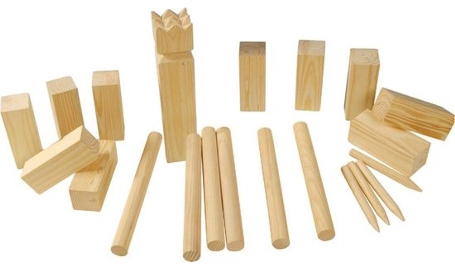 Kubb set - Houten spel - Buiten spelen - Traditionele stijl - 11-delig - Houtkleur