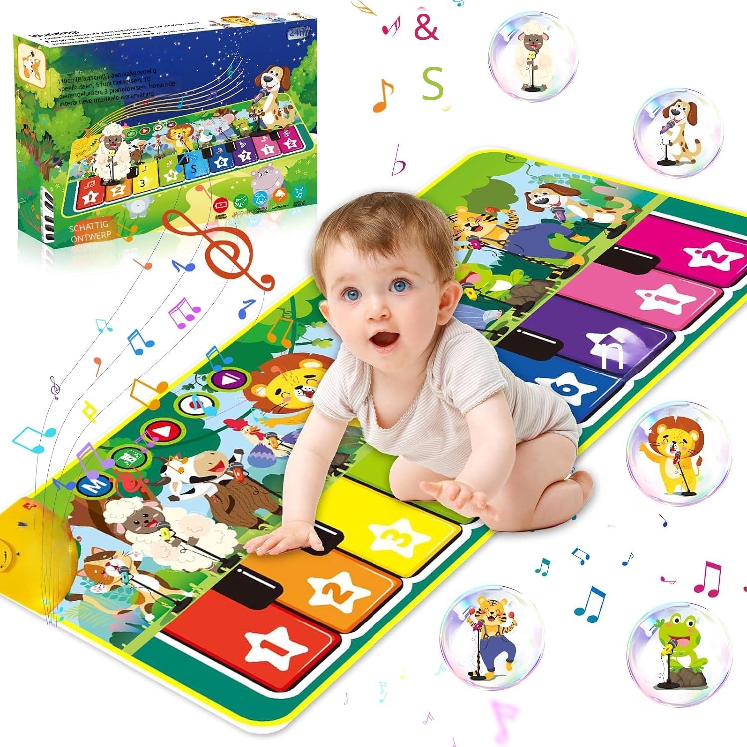 QEVA Pianomat - Dansmat - Muziek Speelmat - Veelkleurig - 10cm x 10cm x 10cm