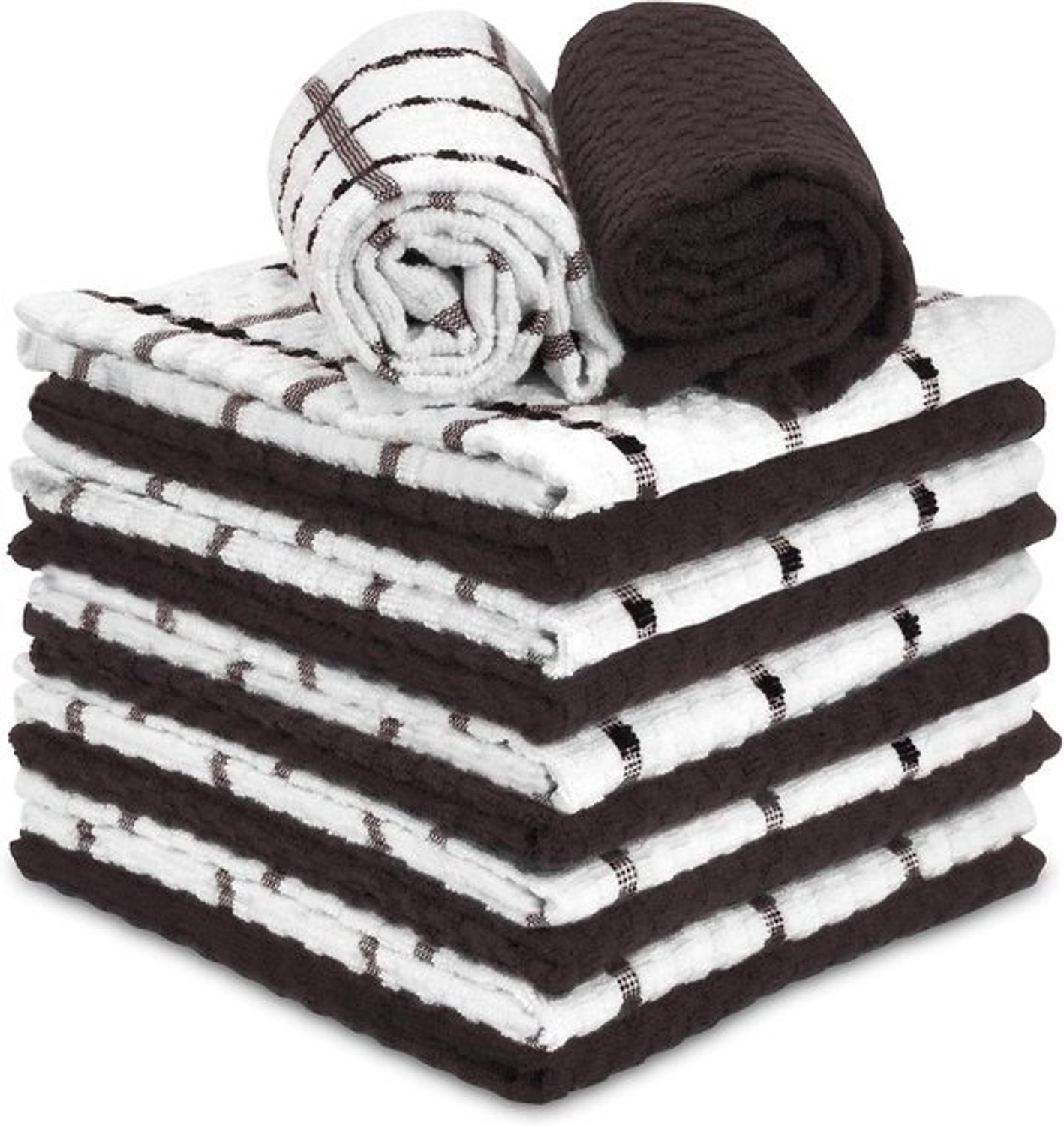 Katoenen Vaatdoeken Set van 12 - Zachte en Absorberende Keukendoeken 30 x 30 cm - Ideaal voor Schoonmaken en Droogmaken
