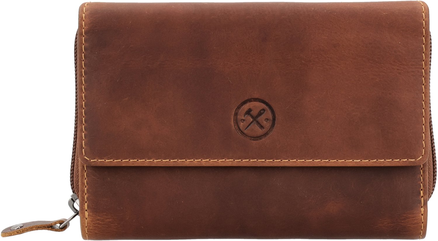 Hide & Stitches Japura Dames Overslagportemonnee - Cognac