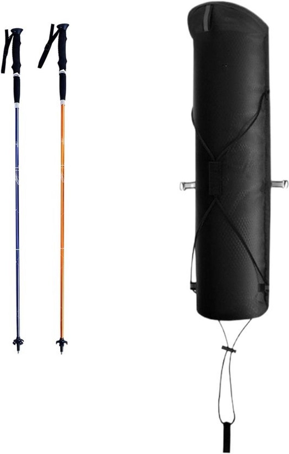 Wandelstok tas - Stokhouder - Outdoor activiteiten - Waterafstotend materiaal - 20x5x2 cm - Zwart