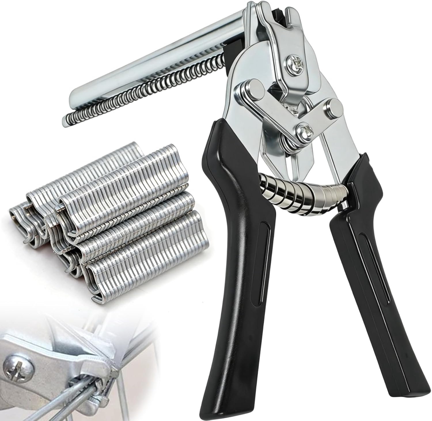Hog Ring Pliers - 1200 M Nagels - Hoogwaardige Staal - Ideaal voor Hekken en Vleeswaren - Vemera