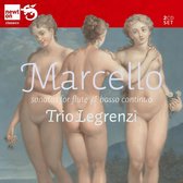 Albumhoes met drie naakte vrouwen en tekst 'Marcello sonatas for flute & basso continuo Trio Legrenzi 2CD SET'.