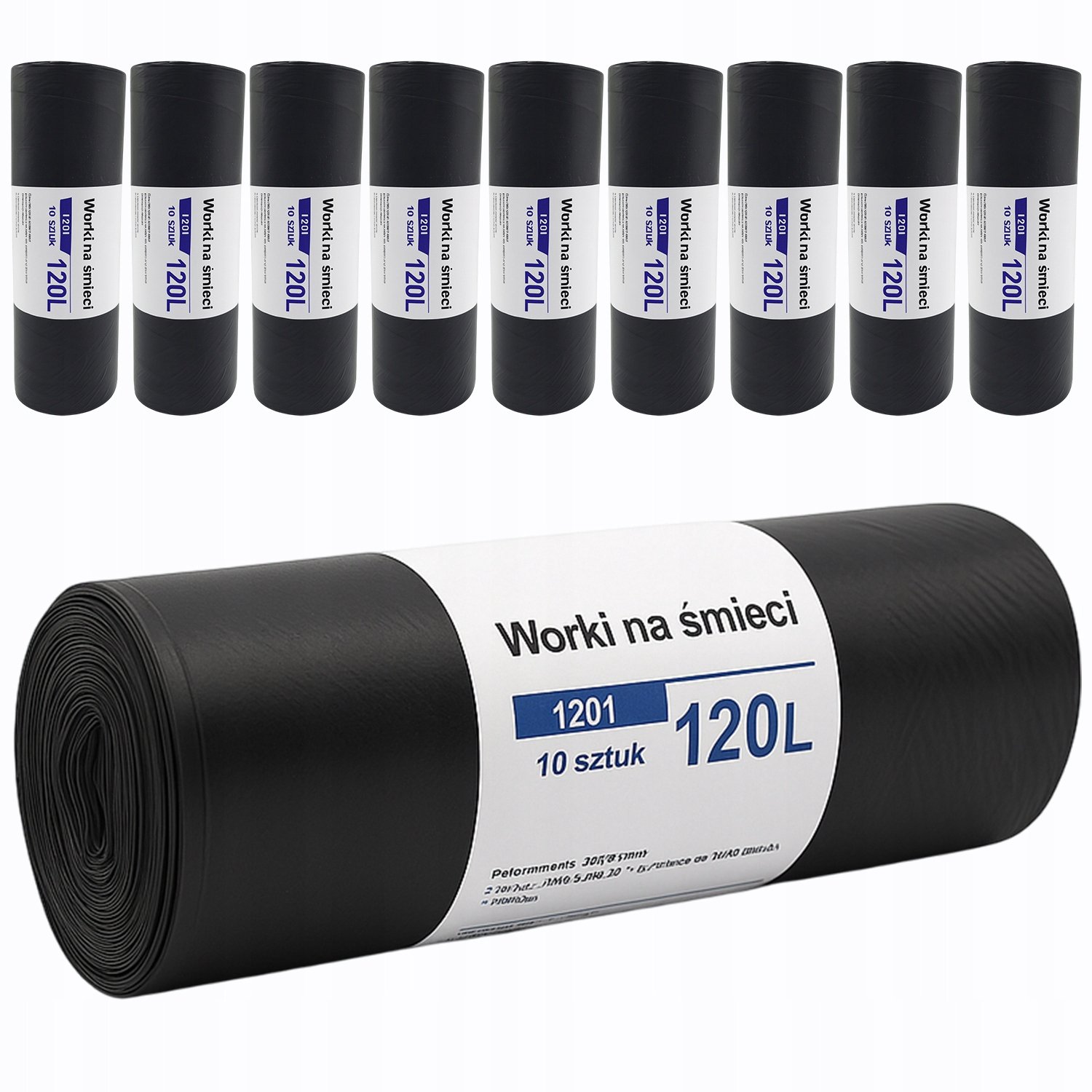 100 Zwarte Afvalzakken 120L HDPE - Extra Sterk & Geurloos
