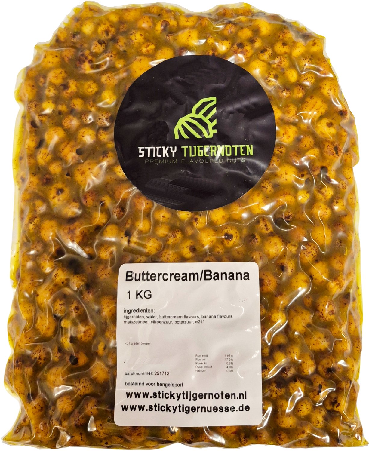 Sticky Tijgernoten Buttercream & Banana 1 kg Tigernuts Kant-en-Klaar Instant Tiger Nuts Stickmix