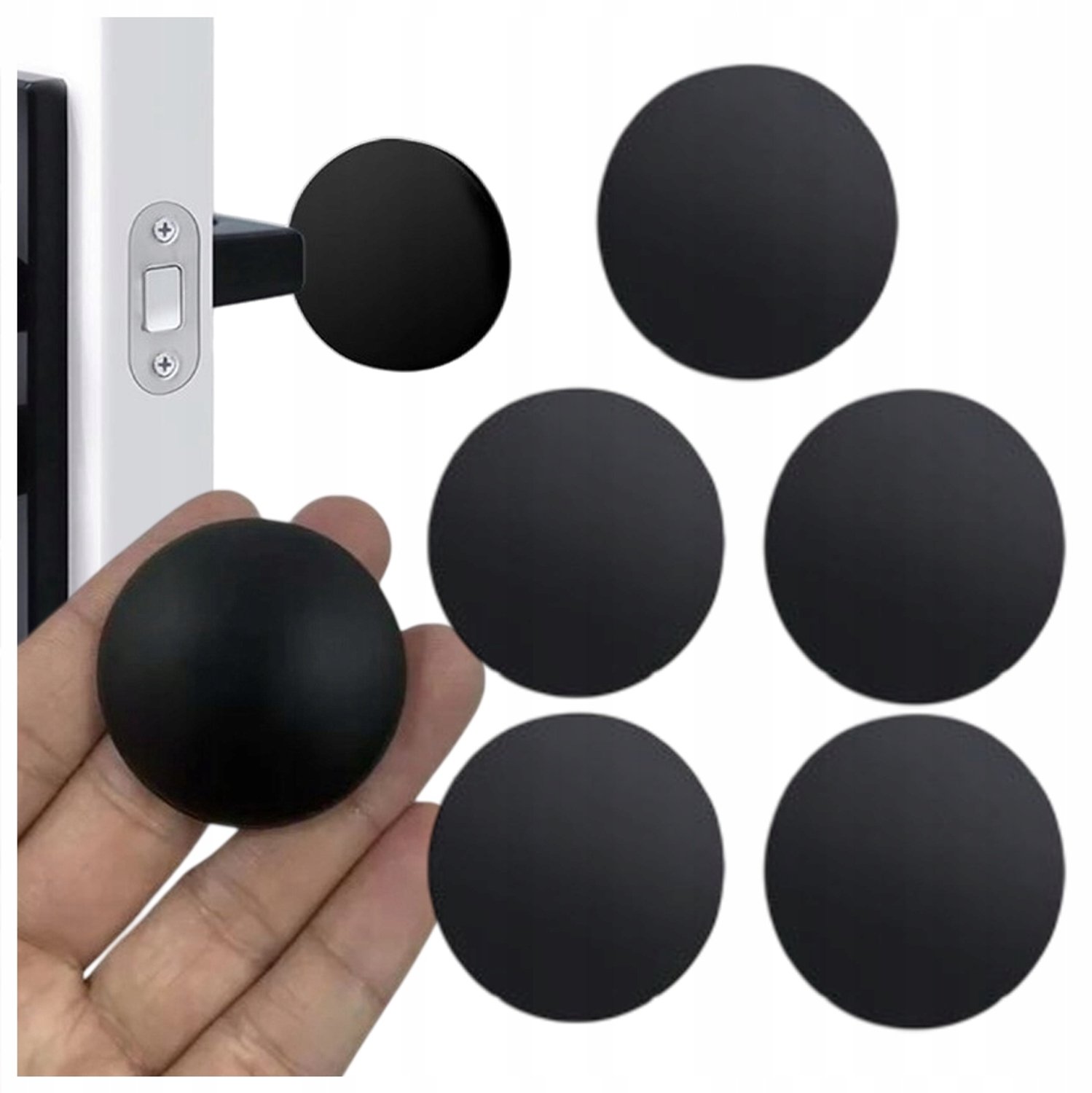 Zelfklevende Deurstoppers Zwart 50mm - 5 Stuks