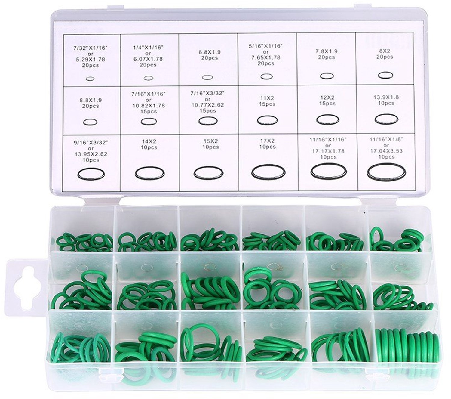 18 Sizes 270Pcs O ring Box Ring Tools Set Assortment Car Auto Vehicle RepairCar Air Conditioning Rubber HNBR Seals Kit - ShopVlot