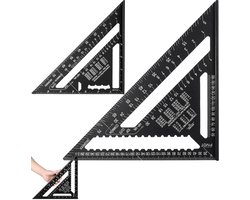 2PCS Rafter Square Metric, 30cm and 7 Inch Aluminum Thickened 90 Degree Triangle Ruler, Woodworking Speed Square - ShopVlot