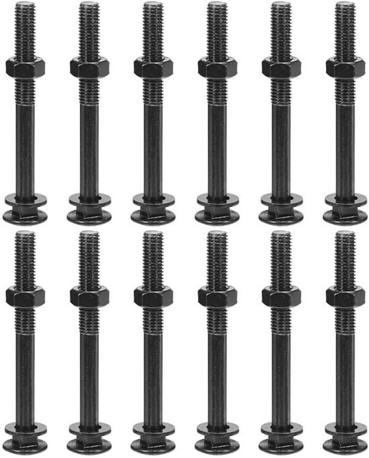 Slotschroeven Set - Vierkante Hals Bouten - Houtverbindingen Maken - Corrosiebestendig Roestvrij Staal - M10x100mm 12 Stuks - Zwart