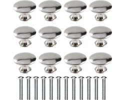 Wajade Round Drawer Knobs 12 Pack Mushroom Shape Silver Cabinet Buttons Ladegrepen Pulls With Screws For Cabinet Drawer Cabinet Cabinet Of Kitchen Bedroom Furniture 30mm