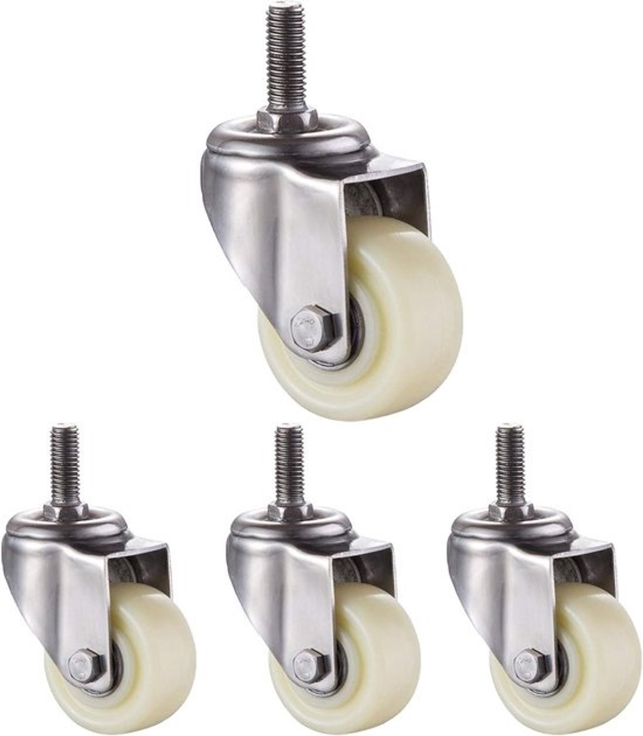Transportwielen - Nylon Wielen - Meubelverplaatsing - Roestvrij Staal - 40mm M8 - Zwart