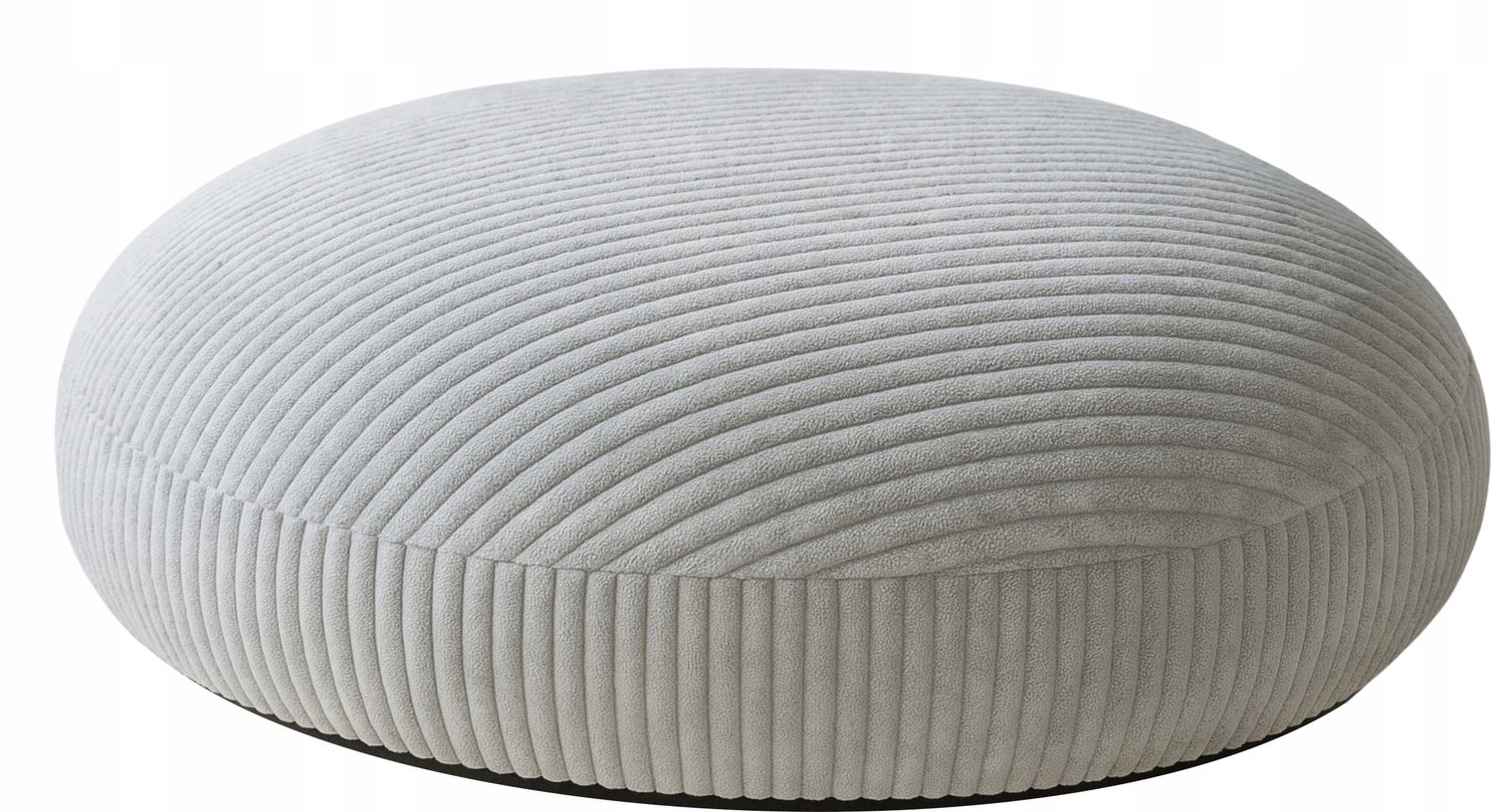 Moderne Ronde Zetelbank Poef - Gestreept Grijs - 70x70 cm
