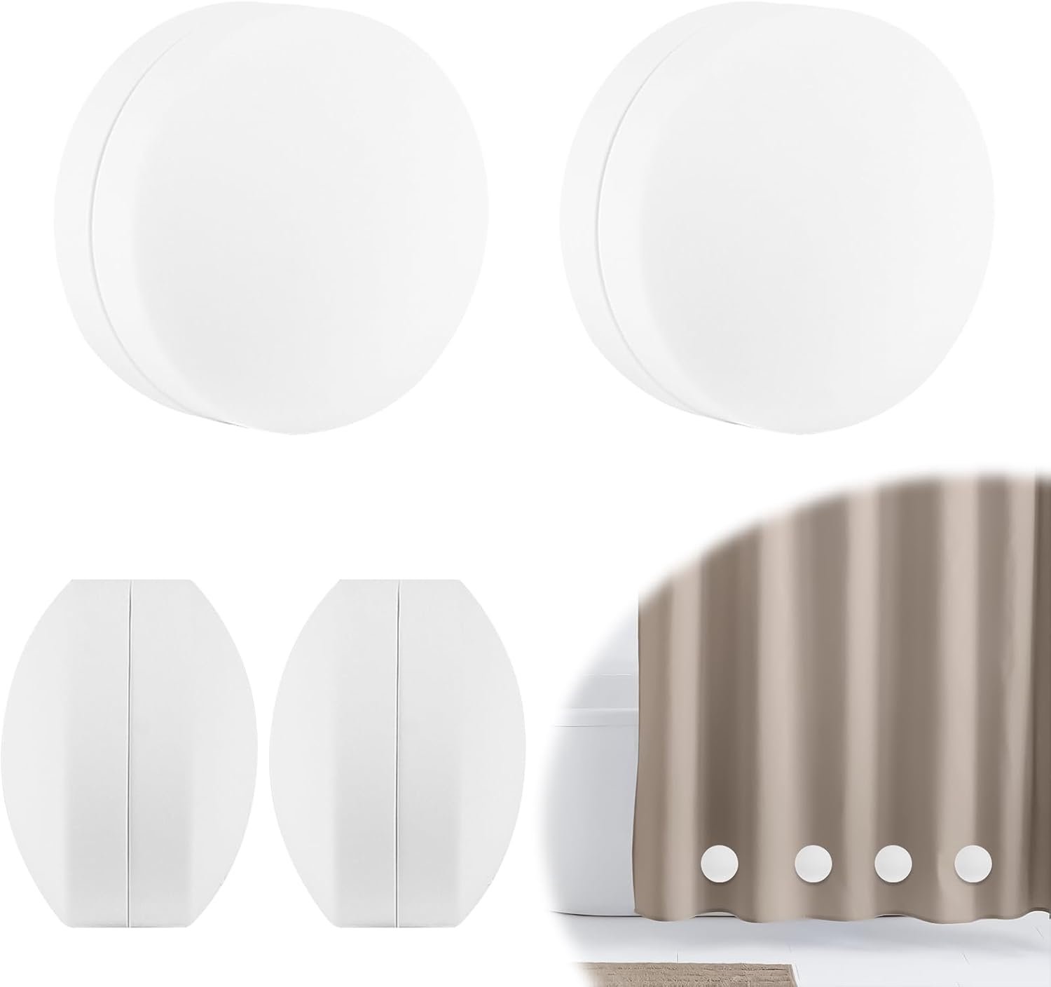 TopHomer Set of 8 Silicone Curtain Weights - 96g/Pair Strong Magnetic, Waterproof and Rust Resistant for Shower - ShopVlot